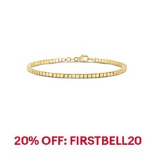14k Yellow Gold 6.75" Cubed BEAD Link Bangle Bracelet 2.5 mm 5.3 Grams