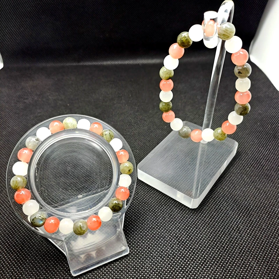 Mondstein 🌛 Edelstein Armband & Sonnenstein 🌞 + Labradorit 🛡 Kraftarmband - Bild 4 von 4