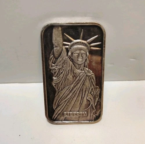 1986 Vintage Engelhard Statue of Liberty Silver 1 ozt 99.9% Bar - Mintage 75k