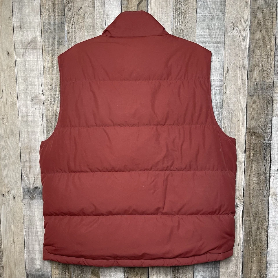 Chaleco chaqueta acolchada de plumón de pato rojo vintage Brooks Brothers para hombre talla X-grande Foto 3 de 4