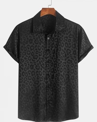 new ksubi medium m short sleeve resort shirt big kat black