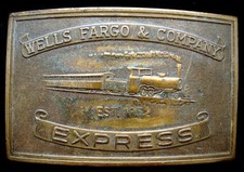NE06164 VINTAGE  WELLS FARGO  CO'S - EXPRESS  BRASS FANTASY COLLECTOR BUCKLE