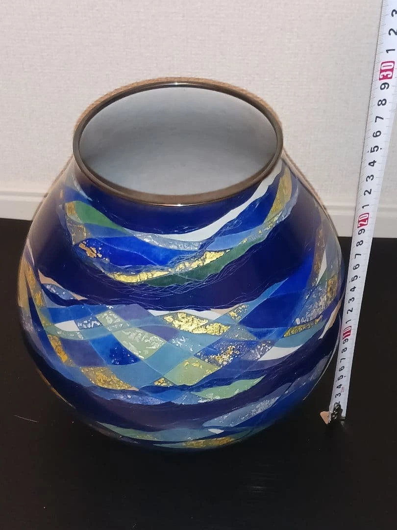Japanische Cloisonne Vase Sousou no Fu Künstlerin Arbeit Japan Mehrfarbig