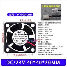 1 pc. New YY4020H24B Inverter Cooling Fan 4020 DC24V 0.13A 4CM 2Pin