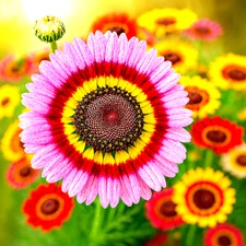 200+ PAINTED DAISY TRICOLOR SEEDS 🌼 | VIVID BLOOMS | POLLINATOR | FREE SHIPPING