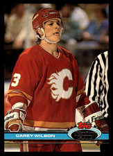 1991-92 Stadium Club Carey Wilson #301 Calgary Flames NHL Hockey Base Set 