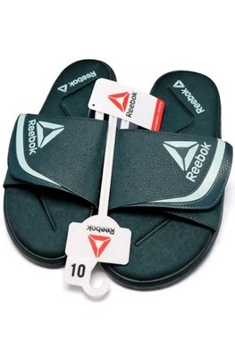 Reebok Delta Flow Slide Sandals Men's Size 10 Green Memory Foam Comfort Slides