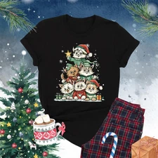 Christmas Cat Tree Shirt, Cat Lover Christmas Shirt, Christmas Cat Mom Shirt