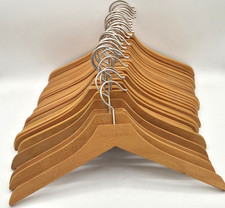 Land's End LOT OF 30 Wooden Swivel Hook Clothes Coat Hangers 14" Shirt FREE SHIP