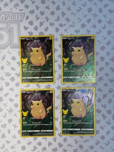 Four Pikachu 005/025 Pokemon Celebrations Cards