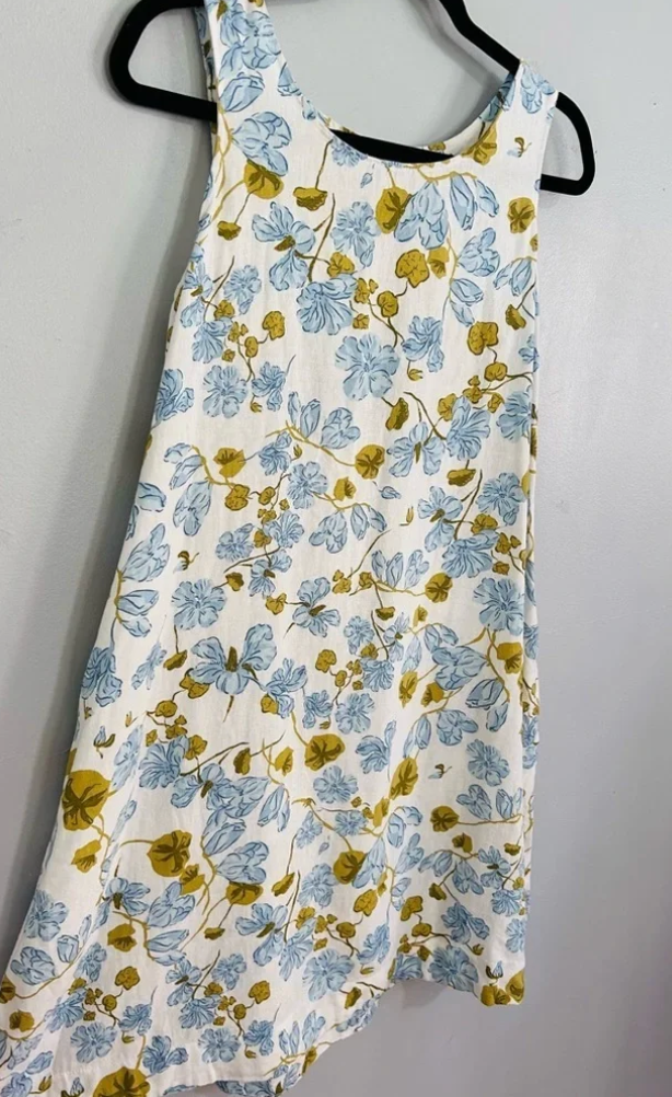 joie linen dress Joie Corta Printed Linen Midi Dress In Blue