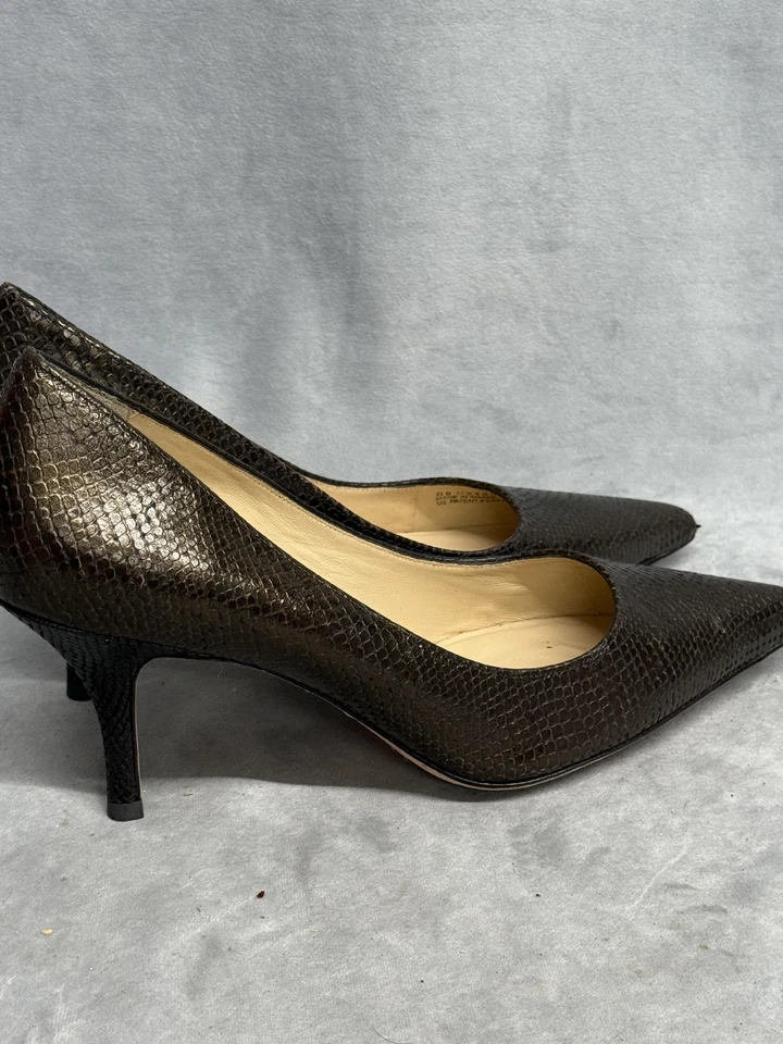 Cole Haan Shoes Womens Size 9.5 Brown Snake Embossed Leather Pumps - Image 2 of 4