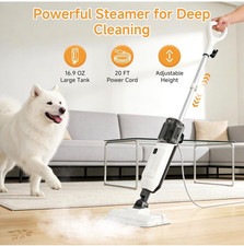 Corded Steam Mop 16.9oz Tank Adjustable Heigh...