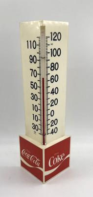 Vintage Coca Cola Coke Plastic Triangle Shaped Advertising Thermometer 15  USA
