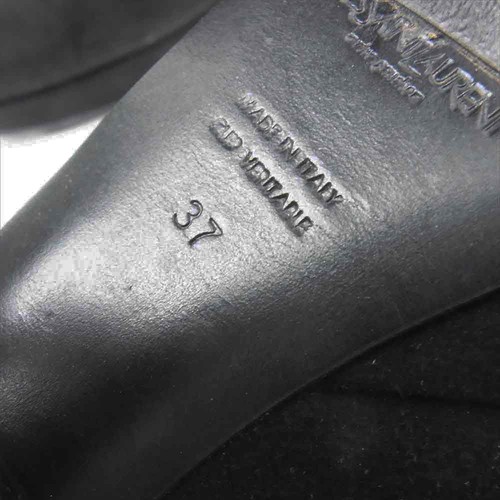 Saint Laurent Short Boots Shoes EU 37 US 7 Suede Black Authentic - Bild 14 von 24