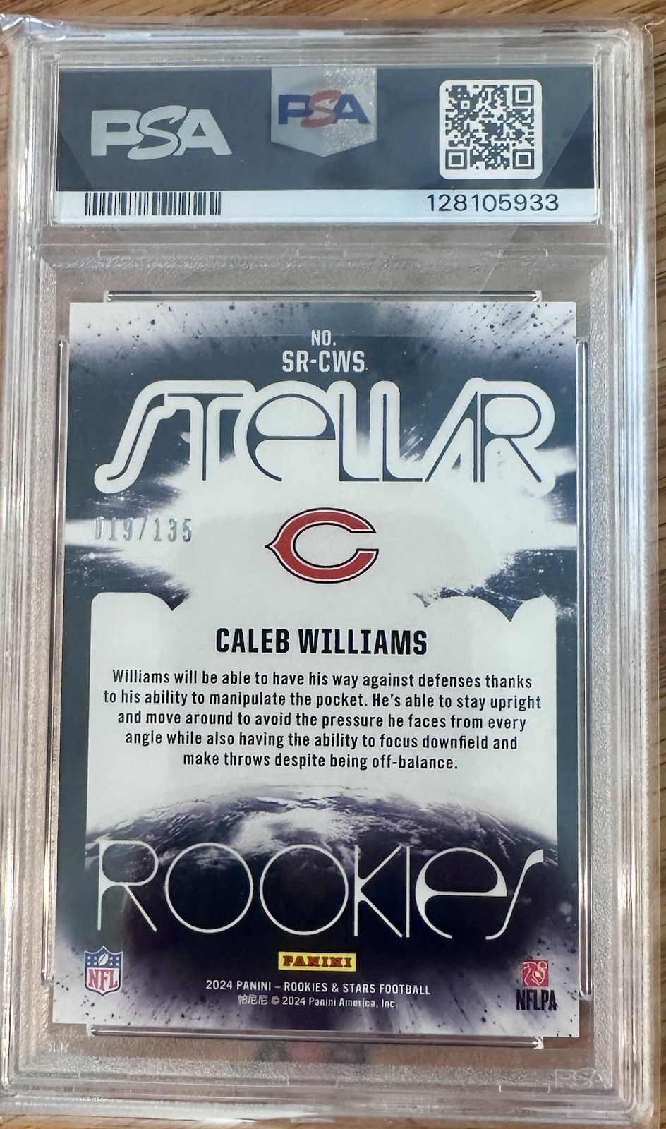 2024 Panini Rookies & Stars - Stellar Rookies Caleb Williams Pandora /135 PSA 9 view 2