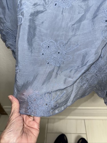 Camicetta poncho blu seta ricamata TEMPO PARIS taglia M/L nuova con etichetta - Foto 15 di 15