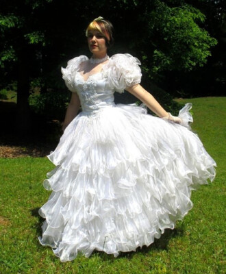 Fluffy Victorian Wedding White Vintage Bubble Sleeve Lace Appliqu Elegant Dress | eBay Fluffy Victorian Wedding White Vintage Bubble Sleeve Lace Appliqu Elegant Dress | eBay