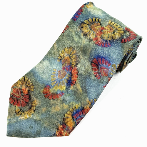 Hugo Boss Abstract Art Silk Tie Iridescent Colorful Retro Neckwear Italy Rare