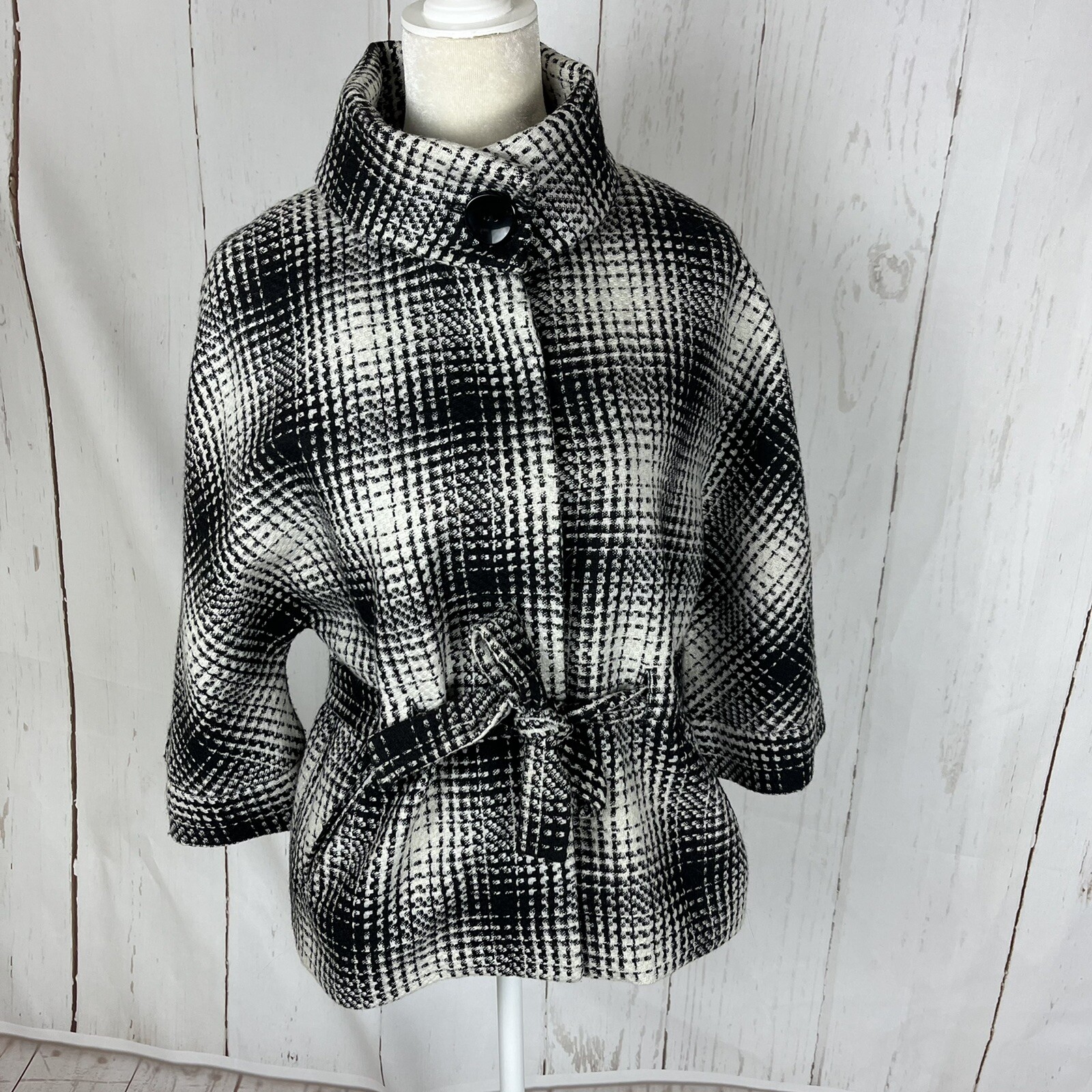 Willi Smith Houndstooth Jacket Medium Cropped Bel… - image 1