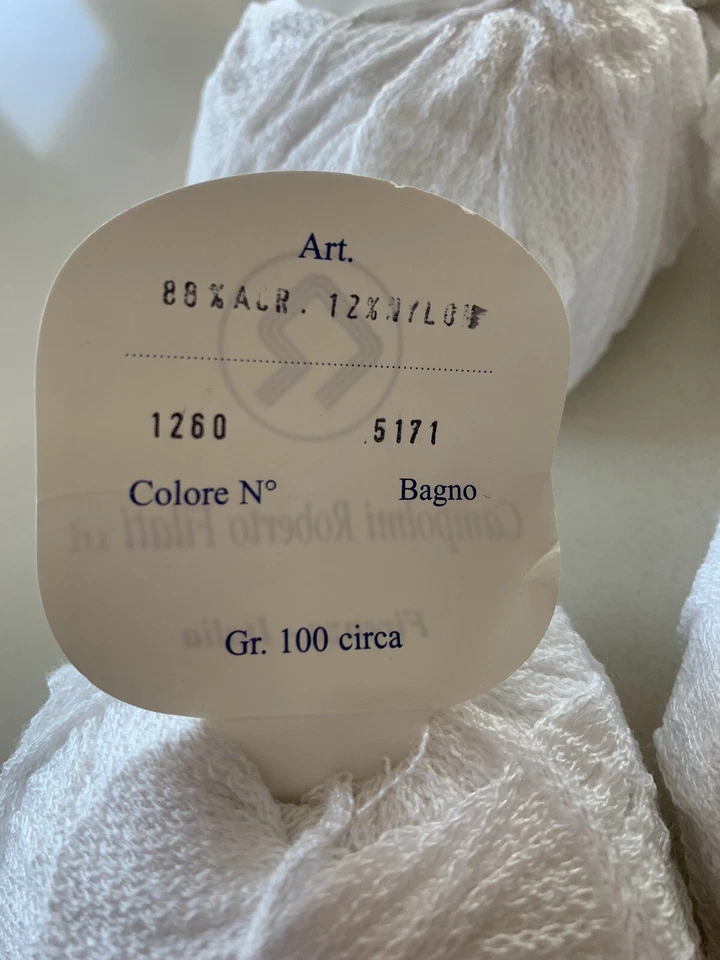 9 Bolas Plymouth FIRENZE Italia Hilo Blanco y Verde Tonos Mezcla Lana Sin Usar Foto 3 de 4