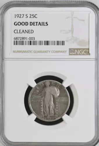 1927-S Standing Liberty Quarter NGC GOOD Details - Cleaned