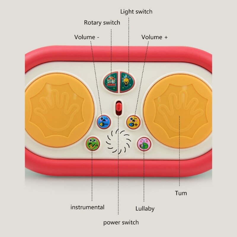 Projector Music Drum Toy with Lullaby Toddler Hand Drum Toy Music