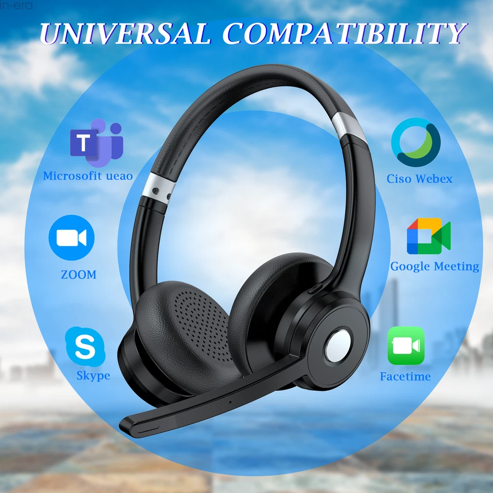 Driver Bluetooth Headsets V5.2 Wireless Headphones with Mic& Mute Button - Image 4 of 4