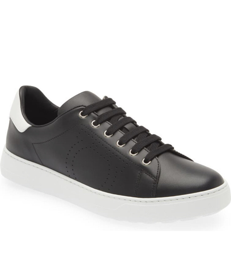 New Salvatore Ferragamo Leather Low Top Men Pierre Sneaker 