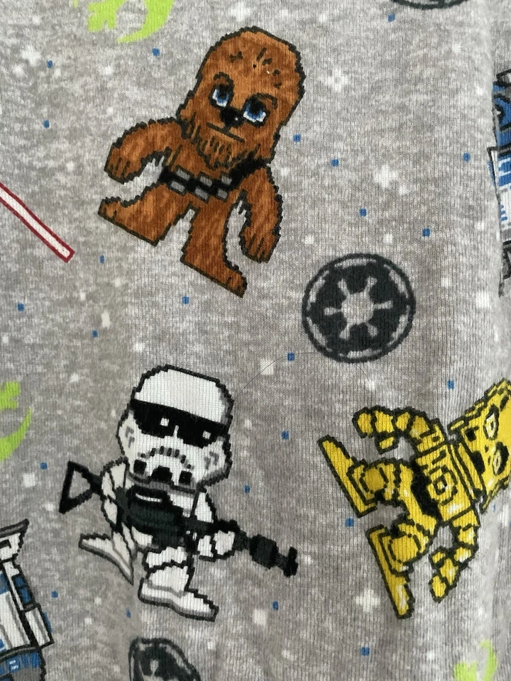 Star Wars Niños Niños Darth Vader Chewie R2-D2 Algodón Manga Corta PJ Top Gris 10 Foto 3 de 4