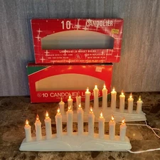 Candelabra Y.E. Enterprises Taiwan Vintage Mini Candolier Christmas Candle LOT