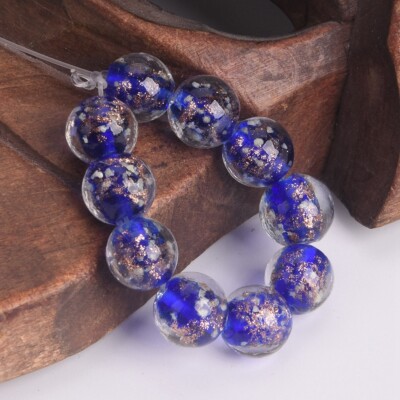 10pcs Luminous Round 6/8/10/12/14mm Lampwork Glass Beads for Jewelry Making Lot