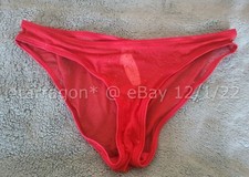 VTG Vintage Victoria's Secret 2000s Red Rhinestone Bikini Panties Large NWT