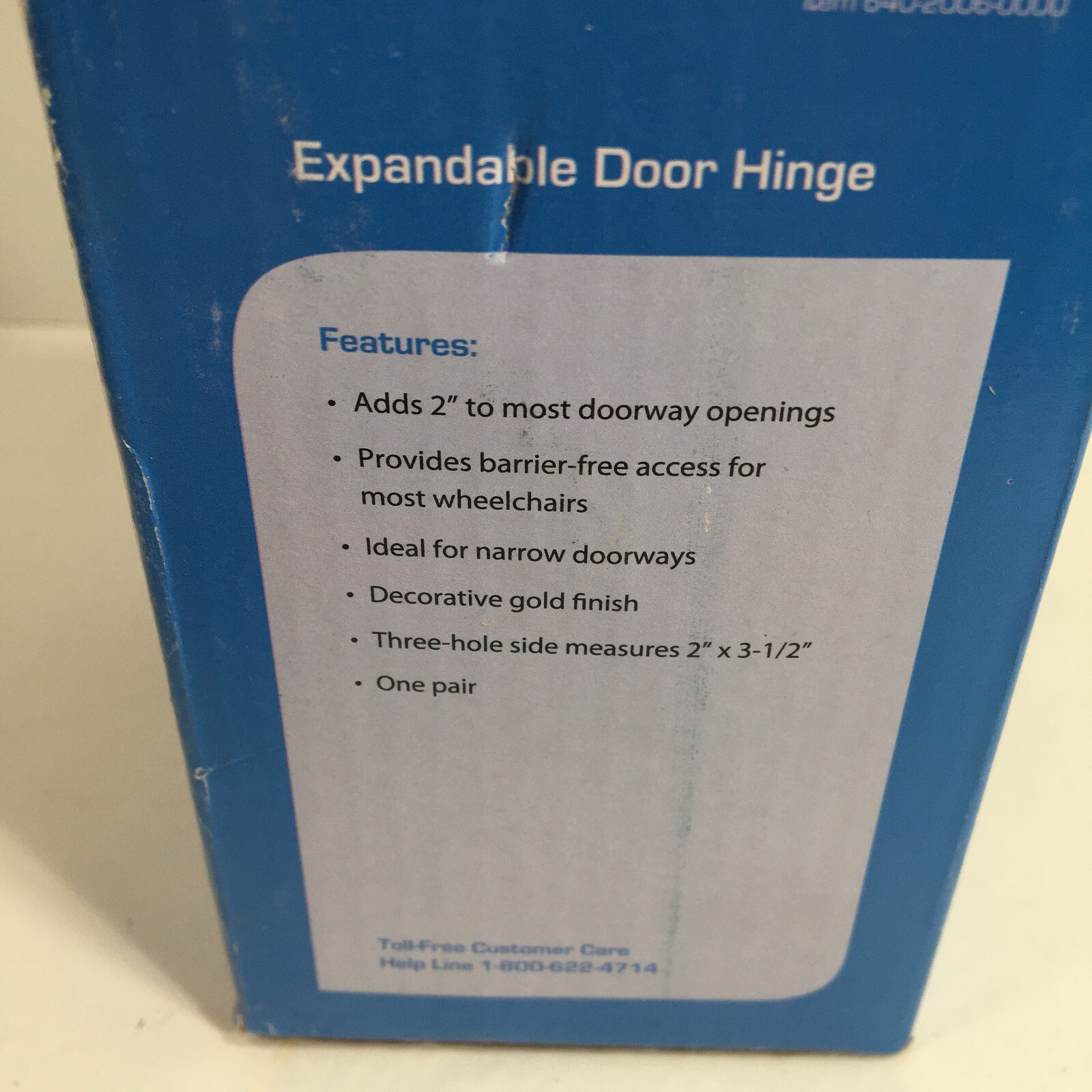 HealthSmart Door Hinge Expandable Surface Mount Removable Metal Brass