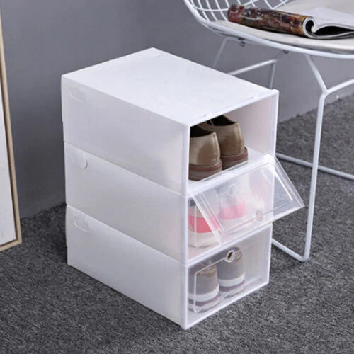 SCATOLE SCARPE CASSETTO TRASPARENTE SCARPIERA ORGANIZZATORE IMPILABILE CASA - Immagine 4 di 4