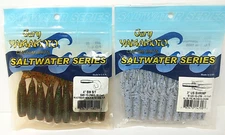 Gary Yamamoto Custom Baits 4" SW S/t Rootbeer 3" US Shrimp Blue Prl Fishing Bait