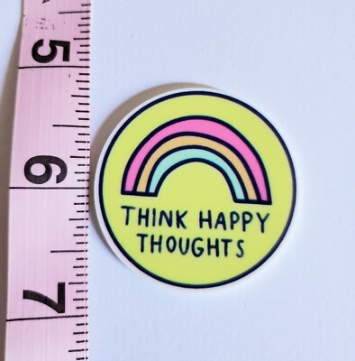 THINK HAPPY THOUGHTS, Badge Reel, Teacher, Nurse, ID Badge holder, Inspire