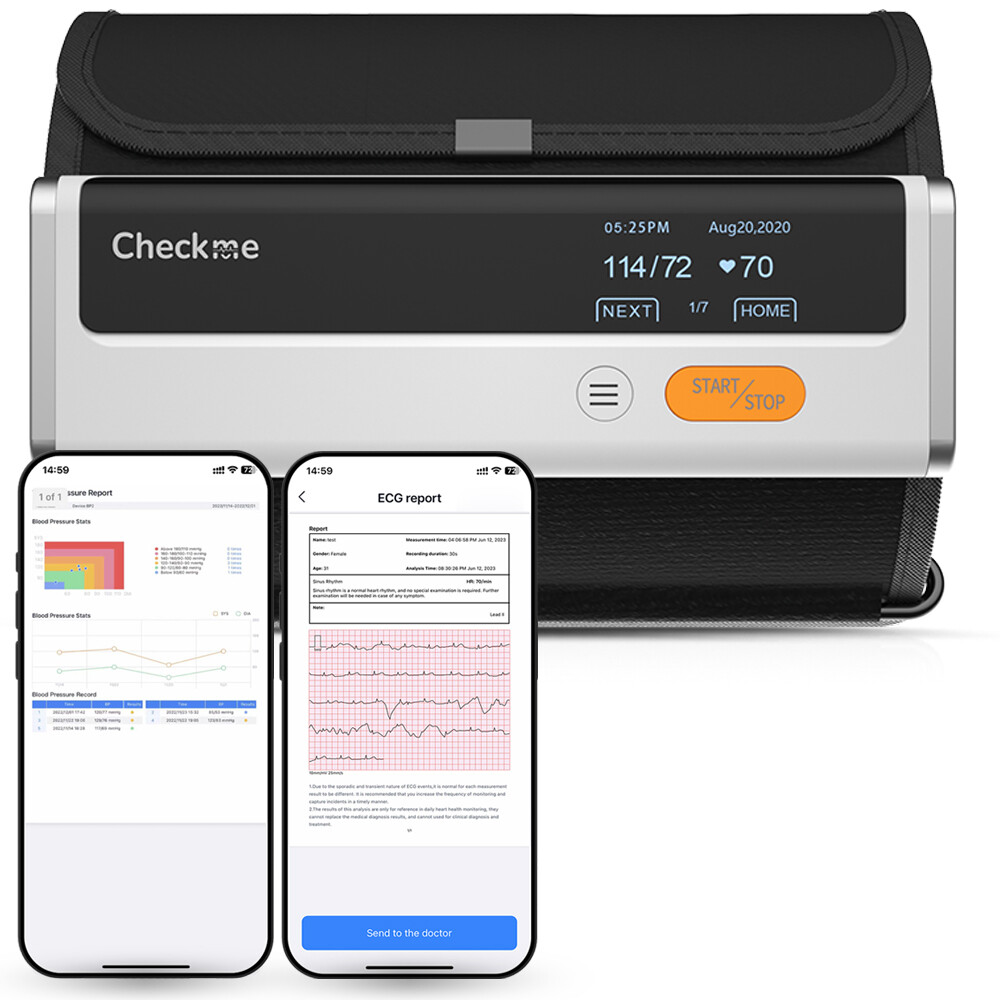 Checkme Armfit Plus Intelligentes Blutdruckmessgerät mit EKG-Funktion KI-Analyse