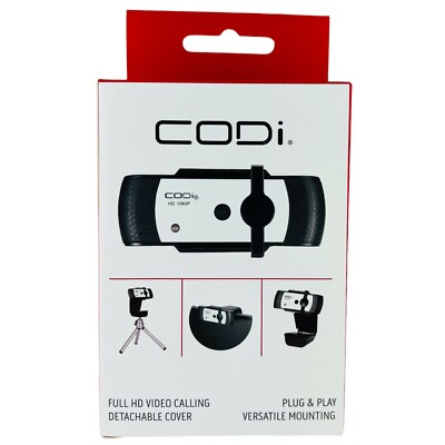 CODi Falco A05020 HD 1080P Webcam USB Plug & Play Auto Focus Dual Mic for PC Mac