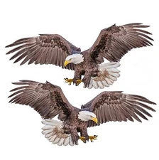 2 Pack Brown Soaring BALD EAGLE USA DECAL STICKER