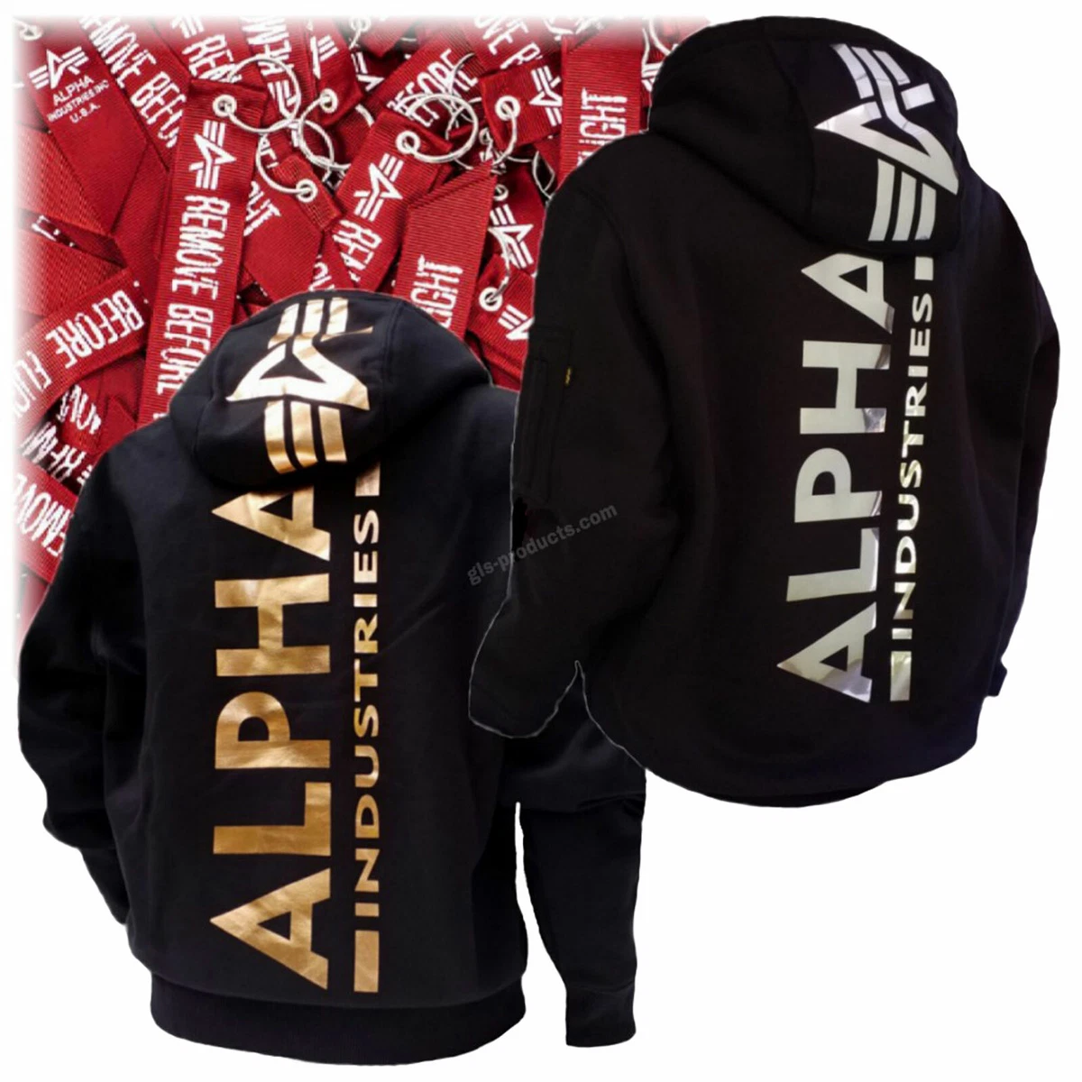 Foil Spine Back gold Hoody Alpha | Print Industries Mens silver eBay Print Pullover