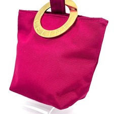 CELINE Circle Pouch Nylon Pink Authentic