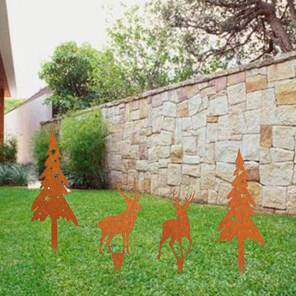 Beautifully Crafted Metal Deers Perfect for Outdoor Christmas Displays