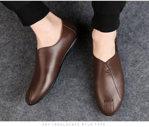 Genuine Leather Men Casual Shoes Soft Loafers Breathable Moccasins Driving Shoes - Picture 17 of 25