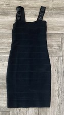 Black Body Con Dress with Shoulder Accents Alice + Olivia Size XS