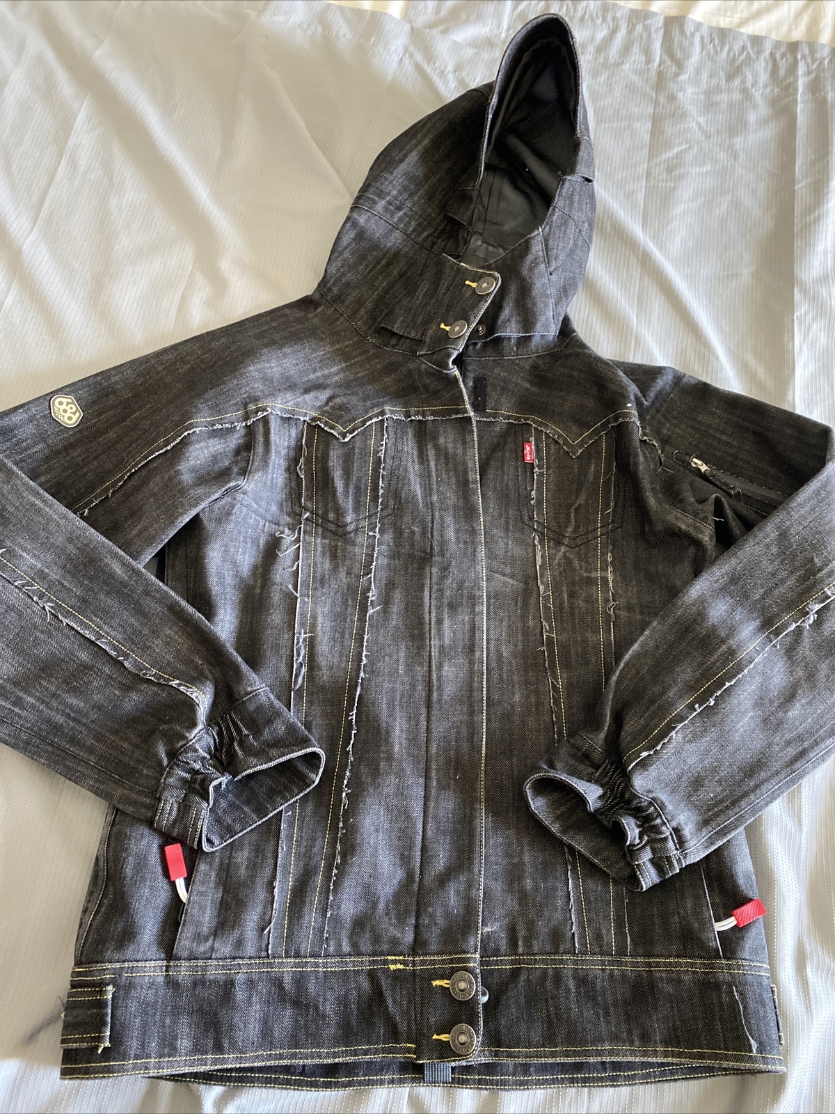 Sculptor Road making process By law Levi's X 686 women's black denim snowboard jacket size M Preowned | eBay Sculptor Road making process By law Levi's X 686 women's black denim snowboard jacket size M Preowned | eBay