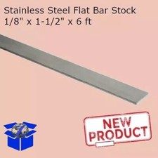 Stainless Steel Flat Bar Stock 1/8" x 1-1/2" x 6 Feet Rectangle 304 Mill Finish