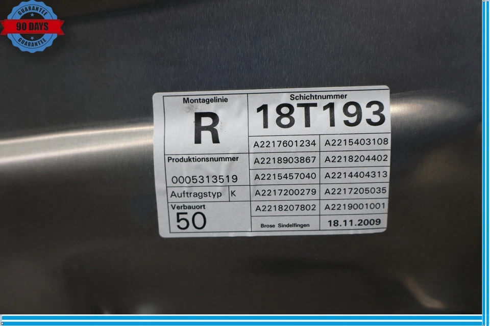 07-13 Mercedes S400 Front Right Side Door Window Regulator Panel W/O Motor Oem - Image 4 of 4