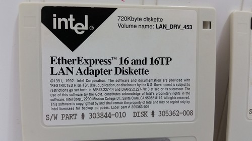 INTEL EtherExpress 3.5” Floppy Disks 16 & 16TP LAN Adapter Diskette Software Lot - Picture 3 of 8