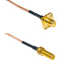RG316 SMA FEMALE FLANGE to RP-SMA Female Long RF Cable Rapid-SHIP LOT